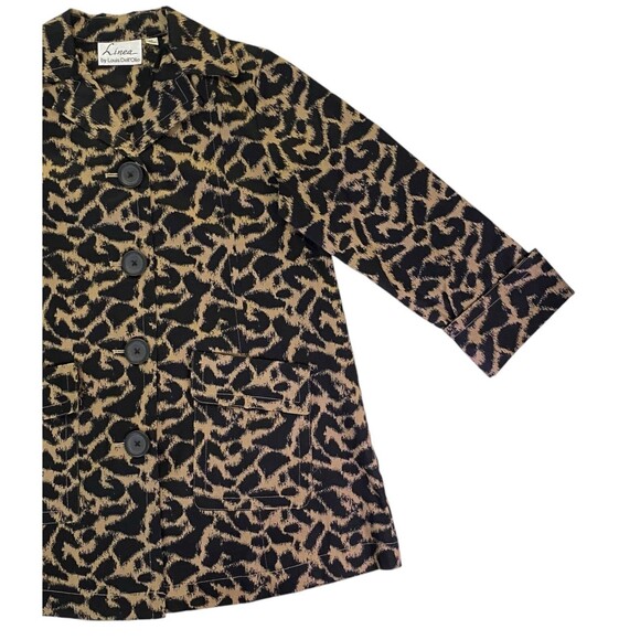 Linea Louis Dell'Olio Jacket Womens XS Brown Black Leopard Animal Print EUC - Picture 10 of 10